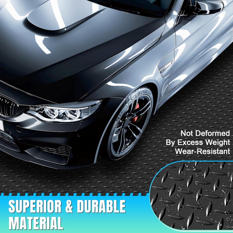 laapee 4 x 7 FT Garage Floor Mat, Diamond Plate Rubber Flooring Roll, PVC Garage Flooring Rolls for Under Car, Large SUVs, Pickup Truck, RV, Gym - Image 4